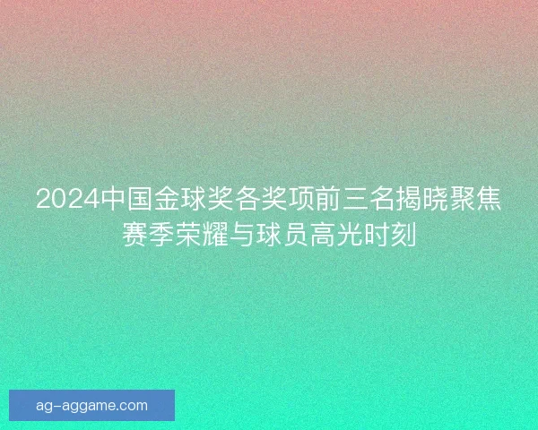 2024中国金球奖各奖项前三名揭晓聚焦赛季荣耀与球员高光时刻