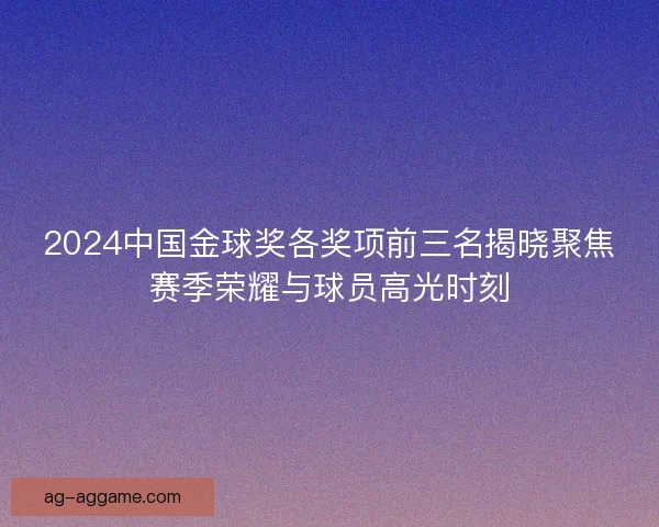 2024中国金球奖各奖项前三名揭晓聚焦赛季荣耀与球员高光时刻
